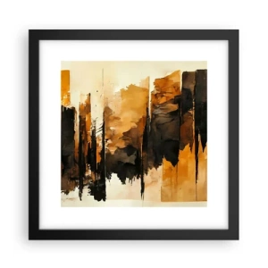 Plagát v čiernom ráme - Harmónia čiernej a zlatej - 30x30 cm
