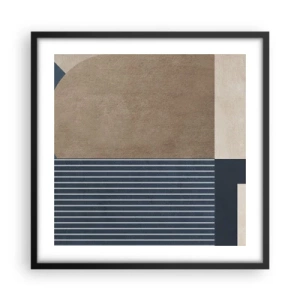 Plagát v čiernom ráme - Kompozícia jednoduchosti a guľatosti - 50x50 cm