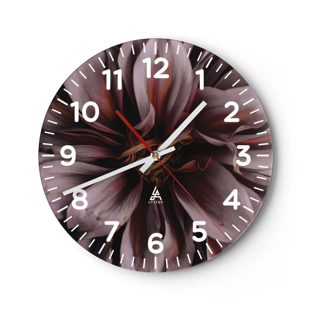 Nástenné hodiny - Kvetinové srdce - 30x30 cm