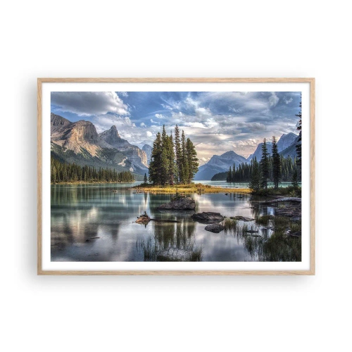 Plagát v ráme zo svetlého duba - Pri veľkej a čistej vode… - 100x70 cm