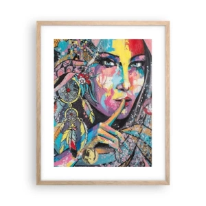 Plagát v ráme zo svetlého duba - Mlč, než pochopíš - 40x50 cm