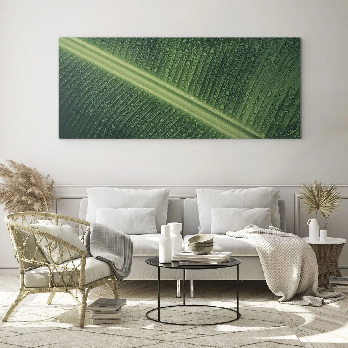 Obraz na skle - Štruktúra zelenej - 120x50 cm