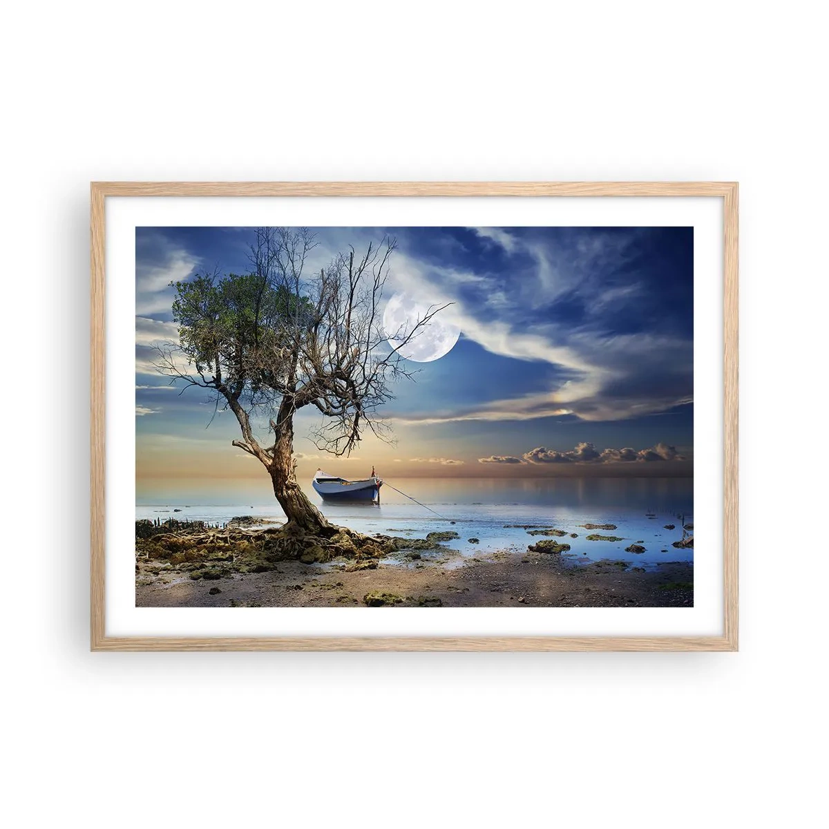 Plagát v ráme zo svetlého duba - Je to koniec alebo začiatok? - 70x50 cm