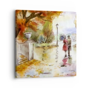 Obraz na plátne - Romantická jeseň v parku
 - 30x30 cm