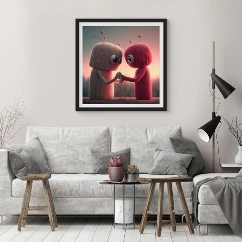 Plagát v čiernom ráme - Každý môže milovať - 60x60 cm