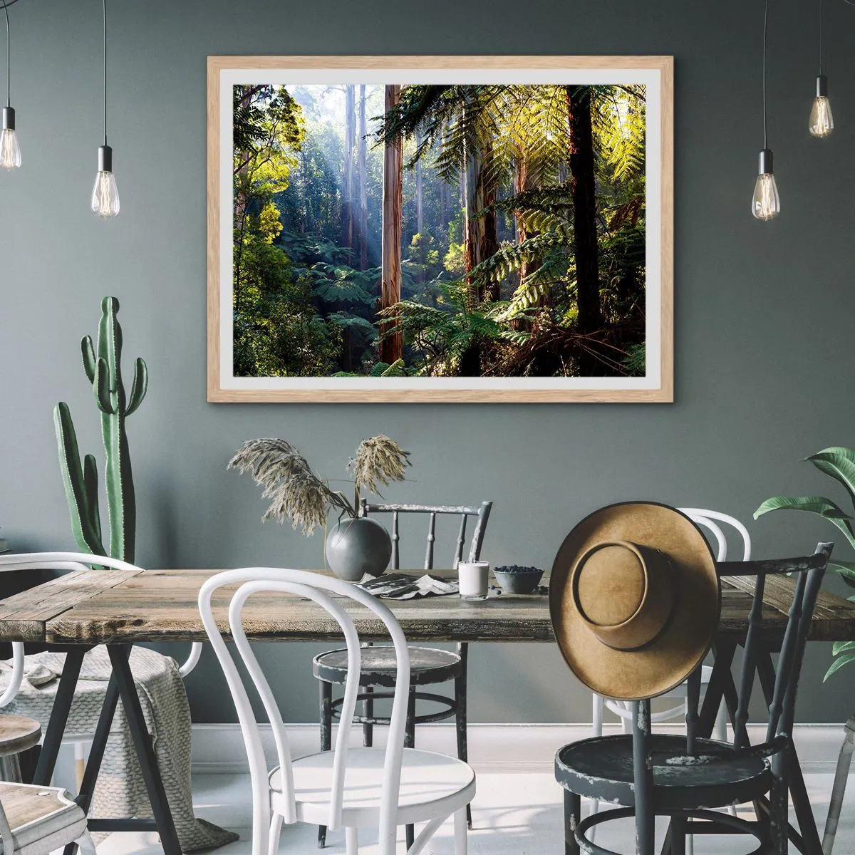 Plagát v ráme zo svetlého duba - Poviedka lesa - 40x30 cm
