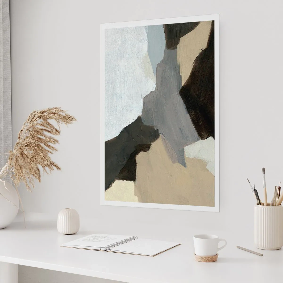 Plagát - Abstrakcia: križovatka šedej - 40x50 cm