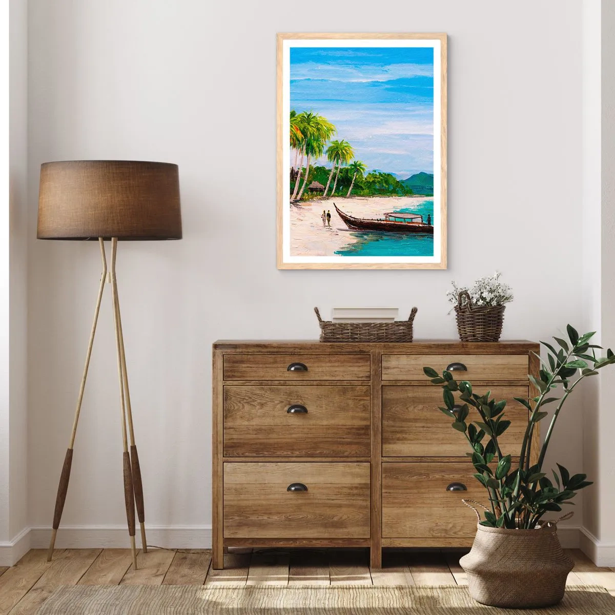 Plagát v ráme zo svetlého duba - Exotický sen - 40x50 cm