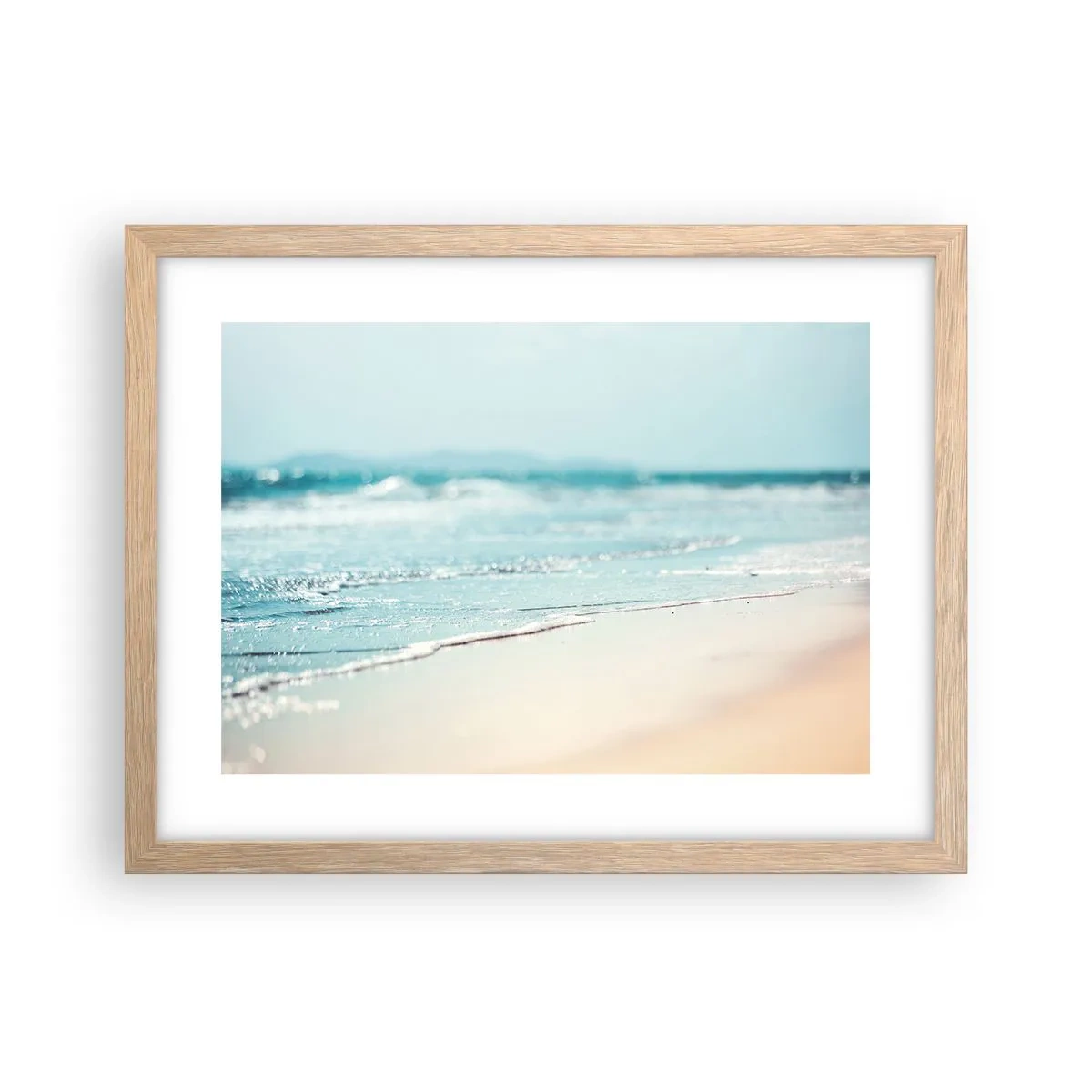 Plagát v ráme zo svetlého duba - Teplo a hluk - 40x30 cm