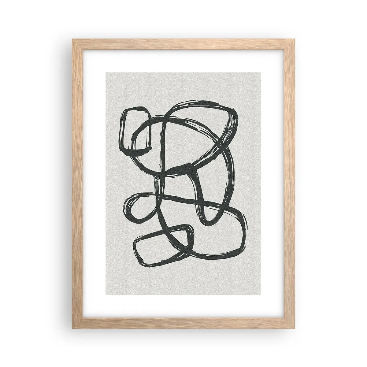 Plagát v ráme zo svetlého duba - Abstrakcie v slučke - 30x40 cm