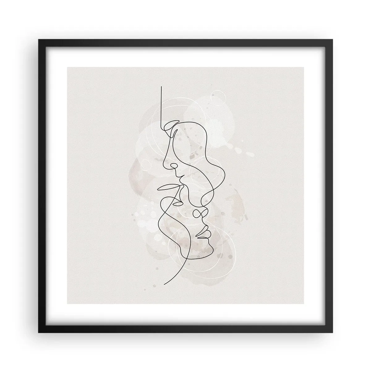 Plagát v čiernom ráme - Zamotaní v objatí - 50x50 cm