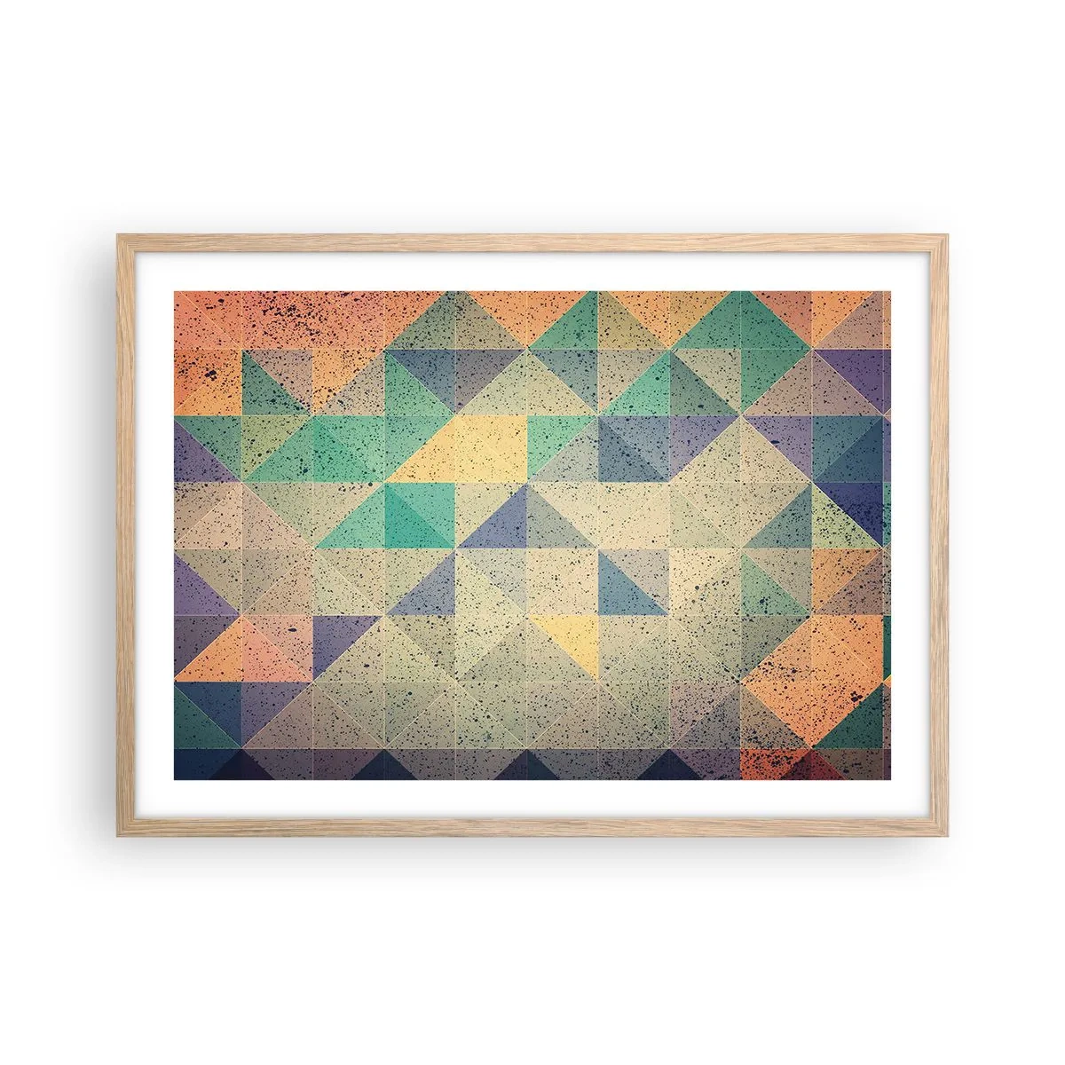 Plagát v ráme zo svetlého duba - Republika trojuholníkov - 70x50 cm