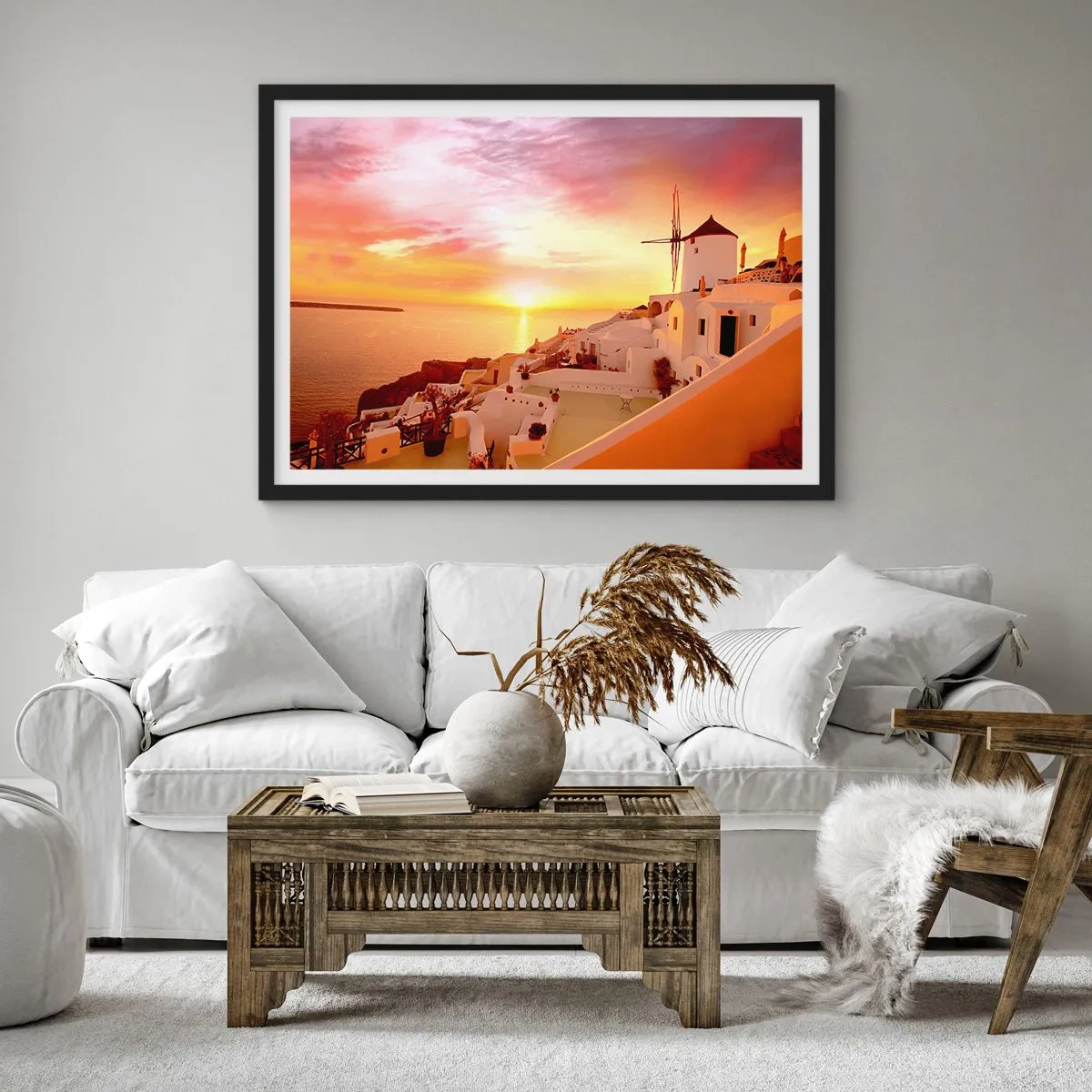 Plagát v čiernom ráme - Rozplynúť sa v bielej a zlatej - 91x61 cm