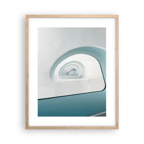 Plagát v ráme zo svetlého duba - Na dno modrej - 40x50 cm