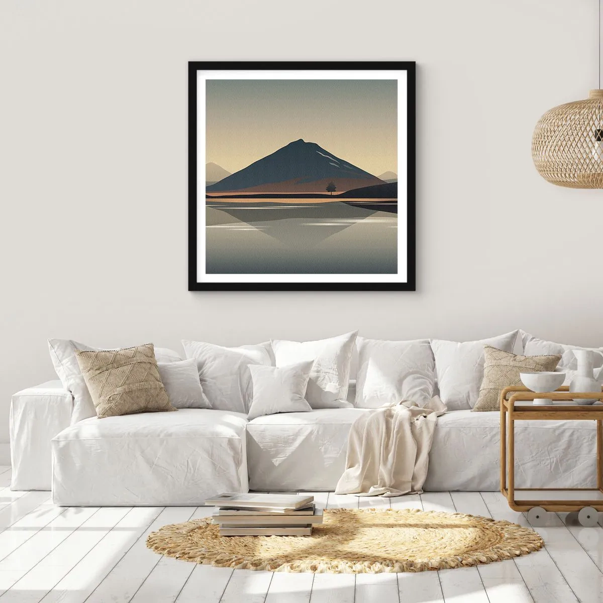 Plagát v čiernom ráme - Zrkadlový odraz - 60x60 cm