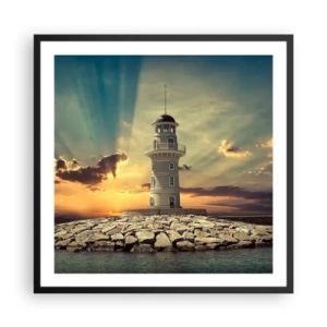 Plagát v čiernom ráme - Svetlo - Dobro - Krása - 60x60 cm