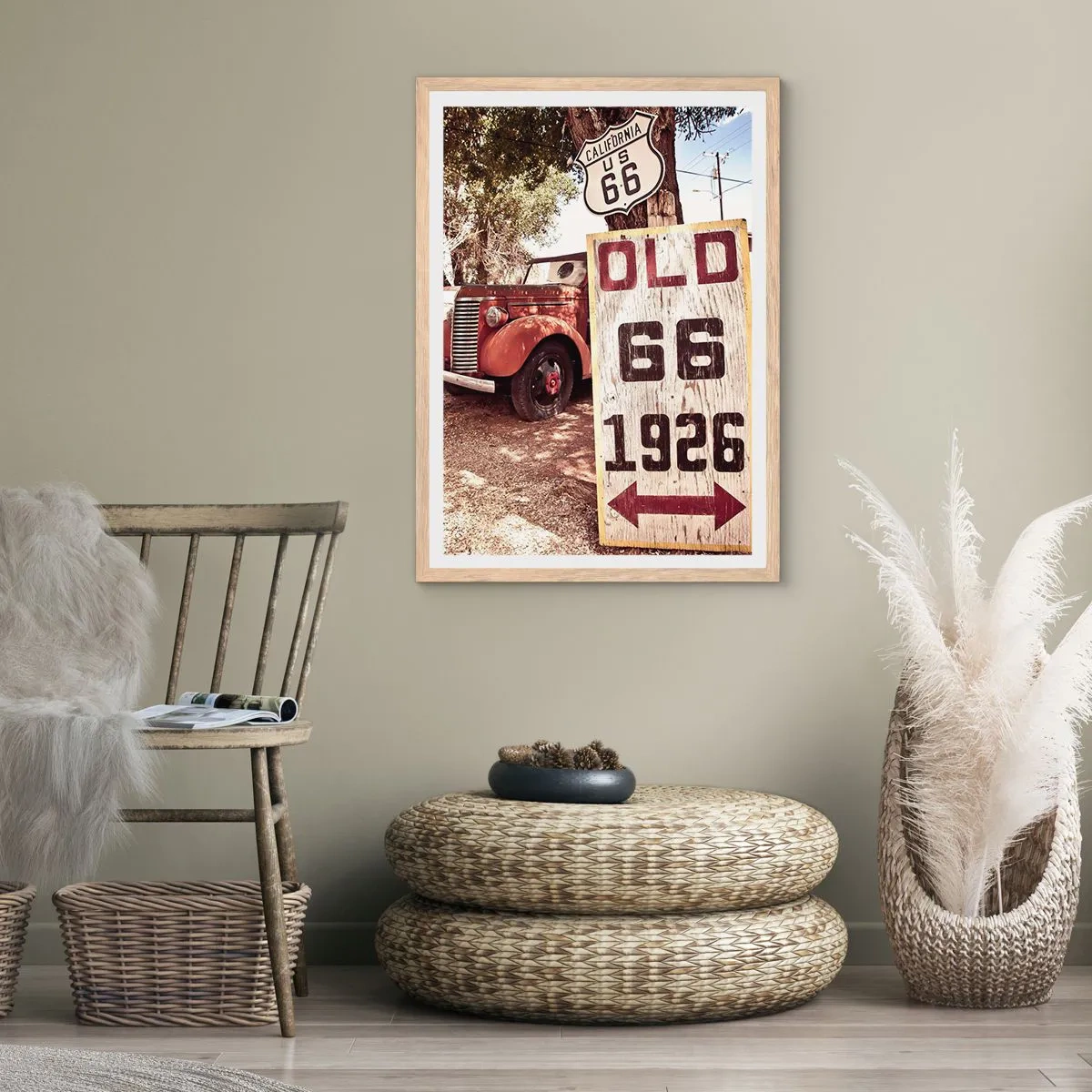 Plagát v ráme zo svetlého duba - Legenda americkej provincie - 61x91 cm