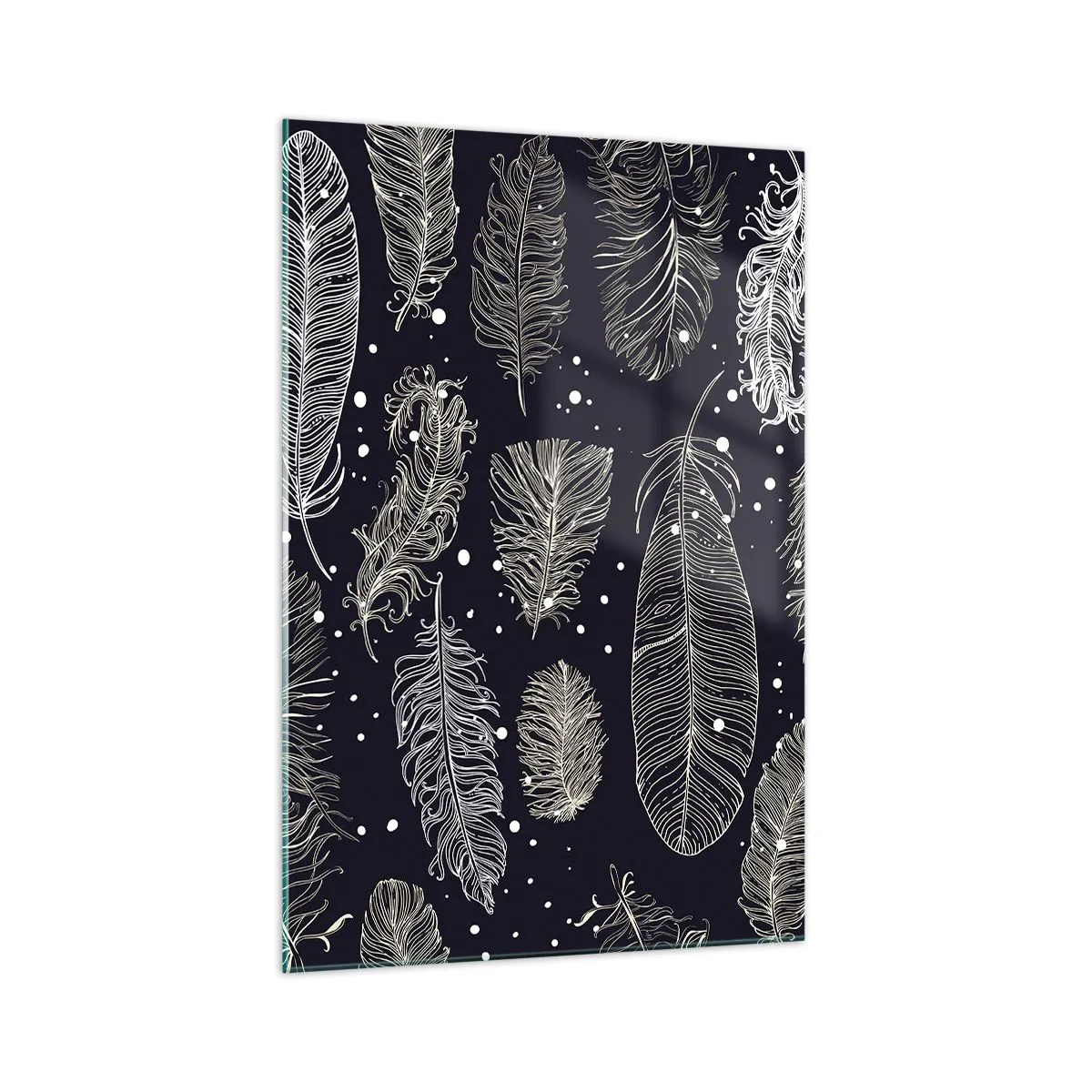 Obraz na skle - Čipka s perím - 70x100 cm