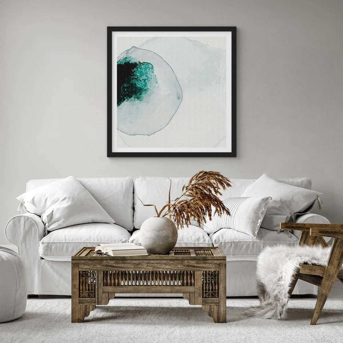 Plagát v čiernom ráme - V kvapke vody - 60x60 cm