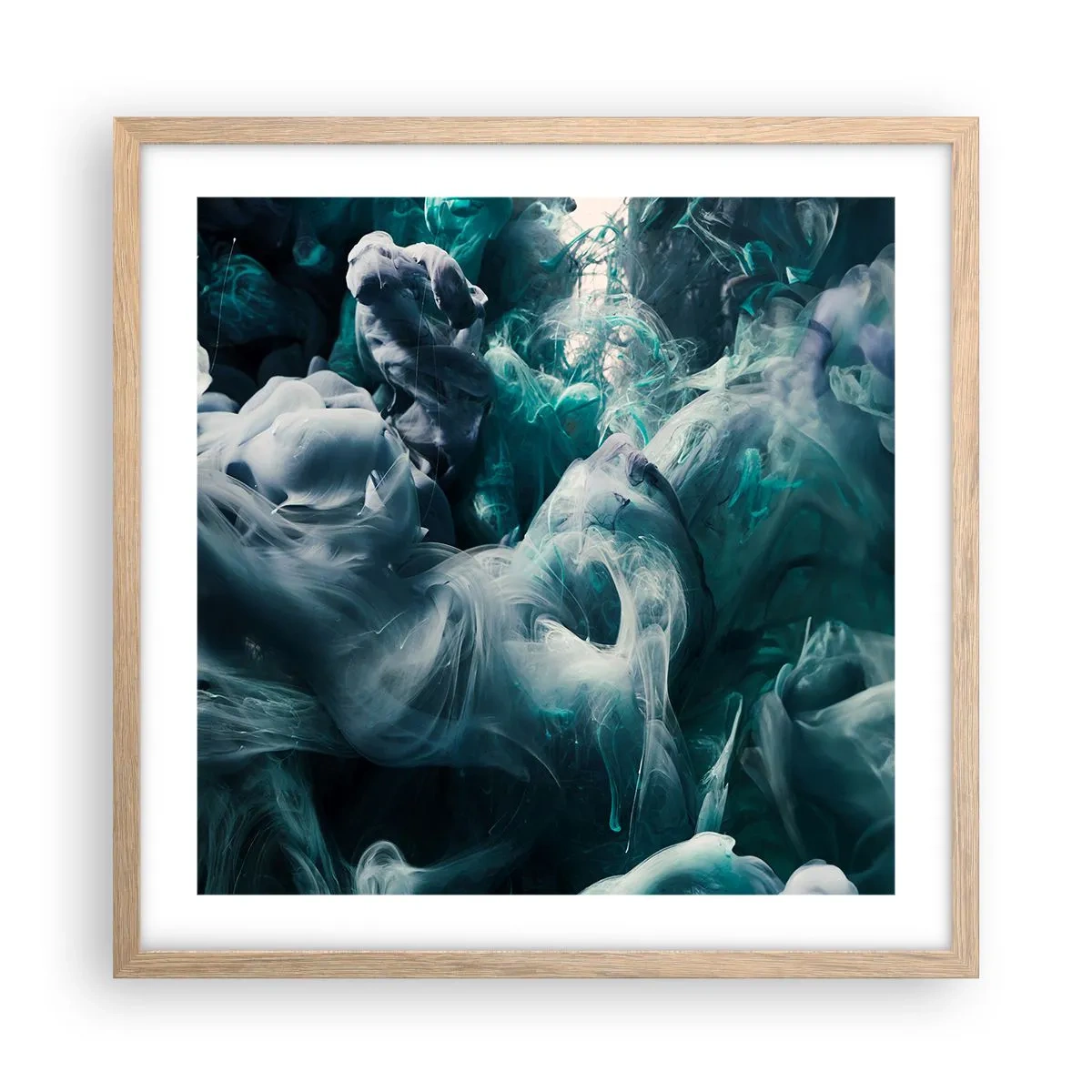 Plagát v ráme zo svetlého duba - Pohyb farby - 50x50 cm