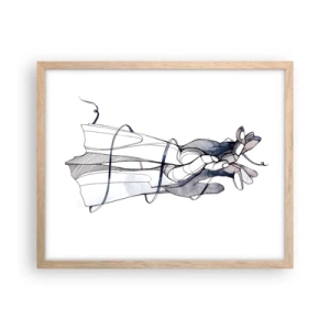 Plagát v ráme zo svetlého duba - Štúdia o dotyku - 50x40 cm