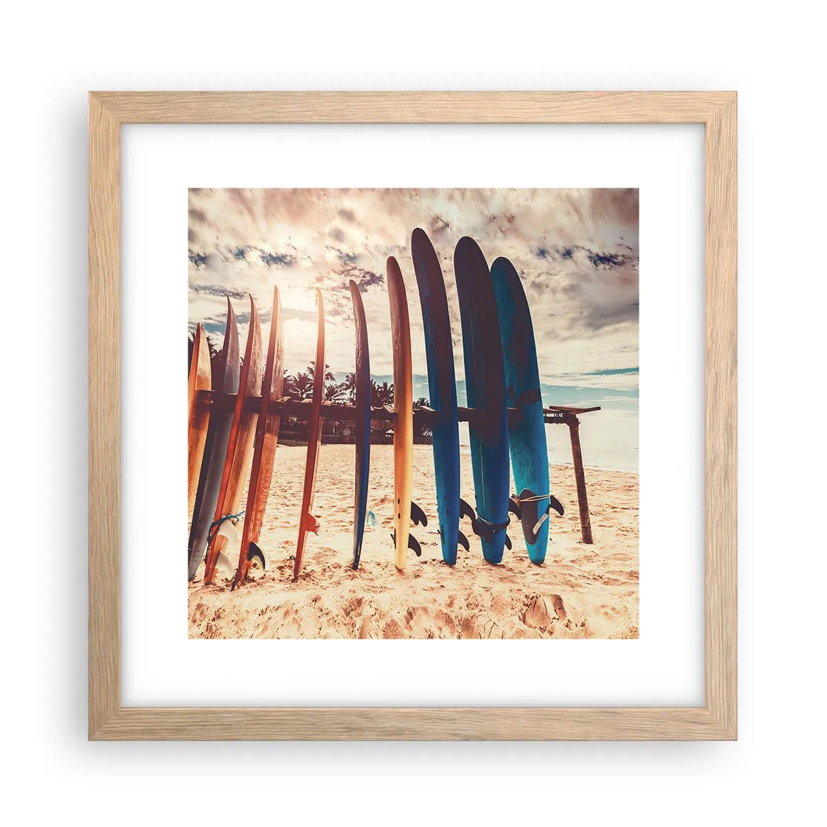 Plagát v ráme zo svetlého duba - Dobrú noc, tak zajtra. - 30x30 cm