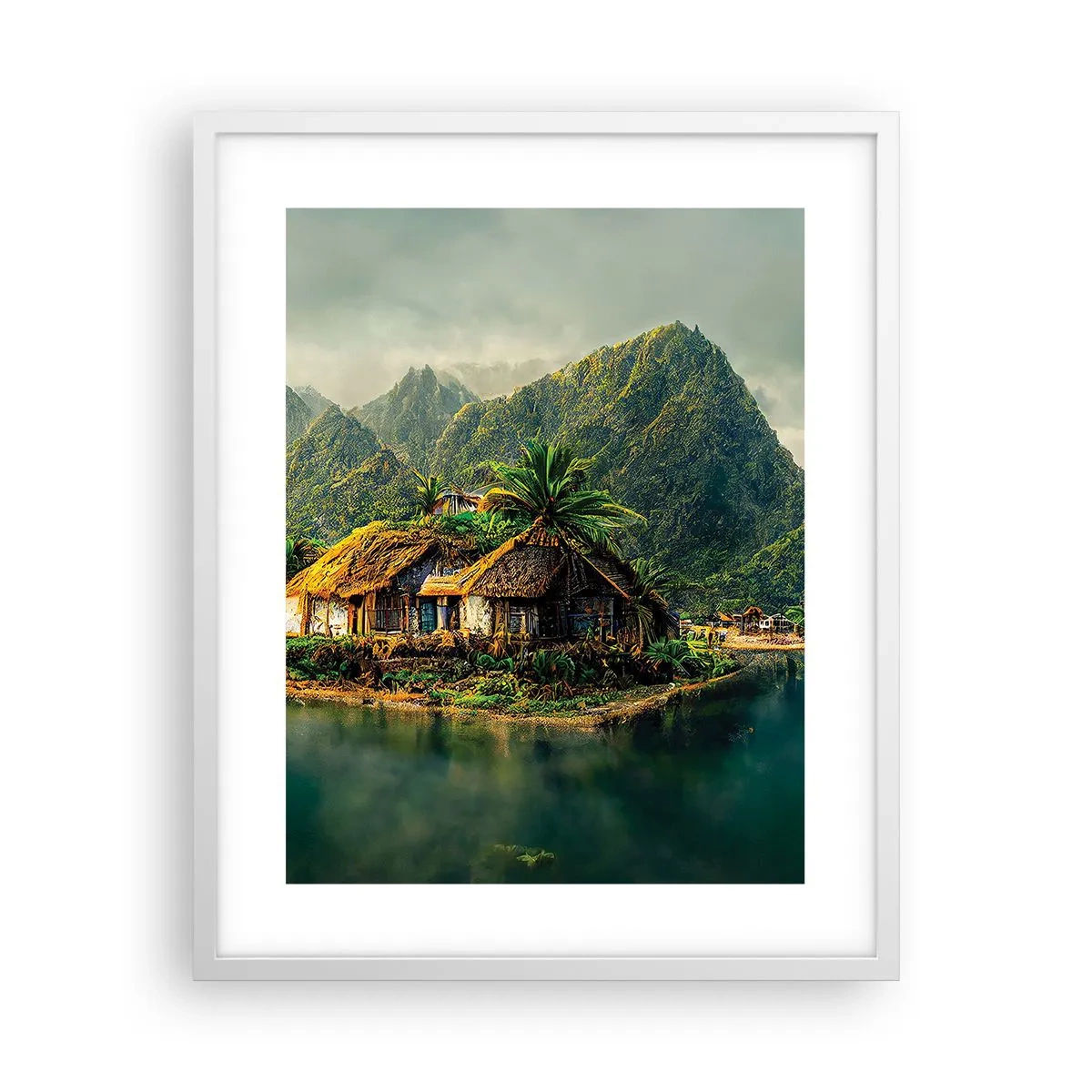 Plagát v bielom ráme - Tropický raj - 40x50 cm
