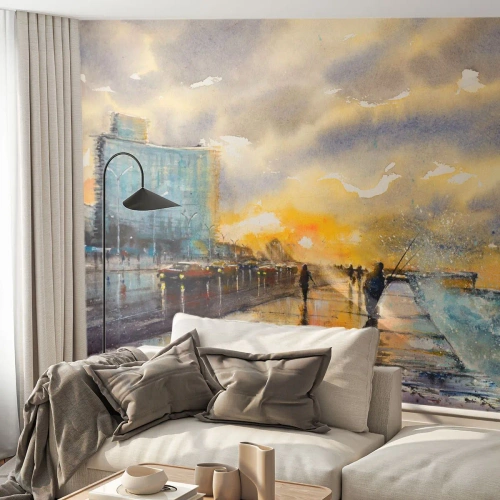 Fototapeta Premium Sand - Život na pobreží - Krajina, Kus, Západ slnka - 200x140 cm