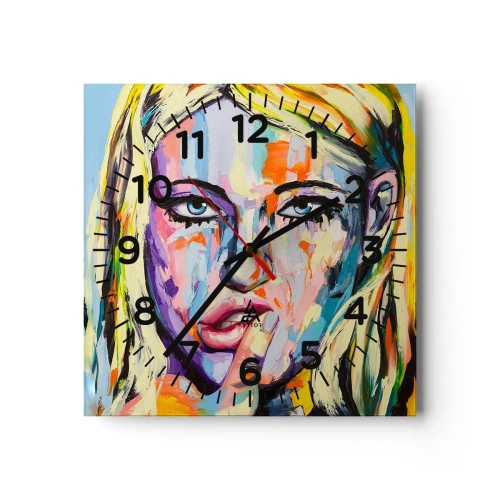 Nástenné hodiny - Pozri sa jej priamo do očí - 30x30 cm