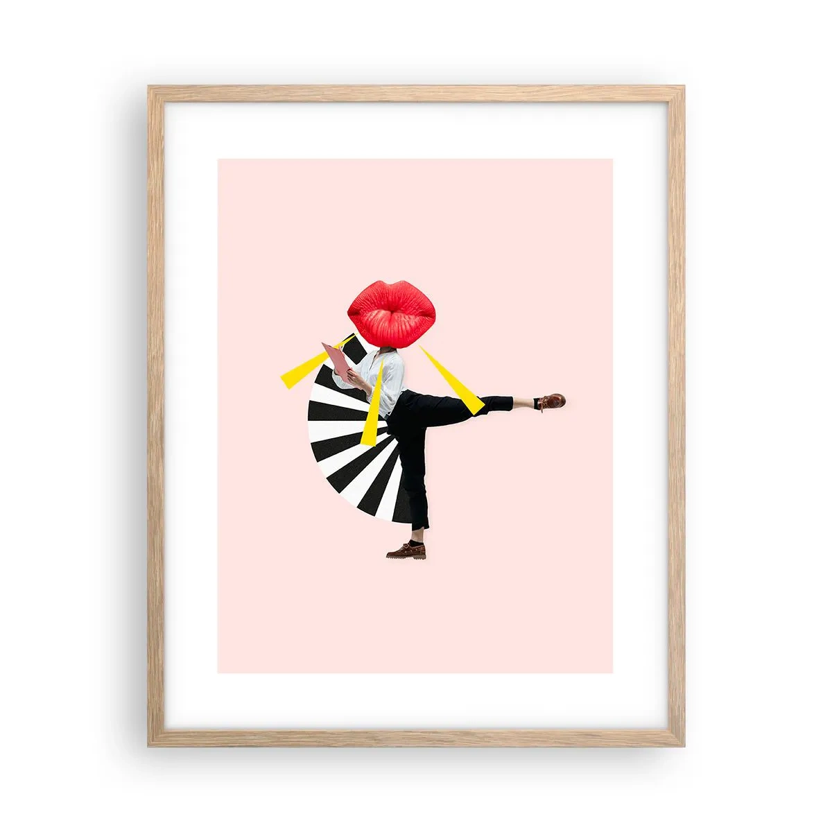 Plagát v ráme zo svetlého duba - Surrealistický pop-art - 40x50 cm