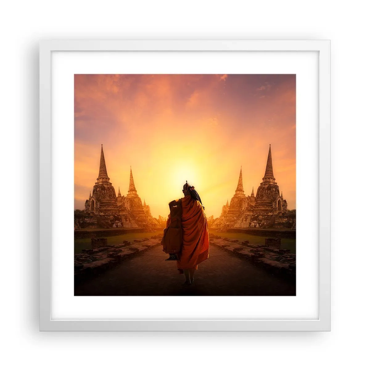 Plagát v bielom ráme - V kľude večnosťou - 40x40 cm