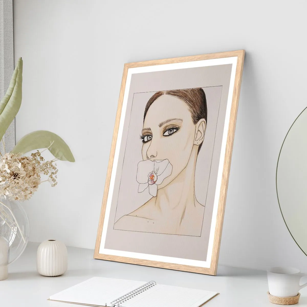 Plagát v ráme zo svetlého duba - Symbol elegancie a krásy - 50x70 cm