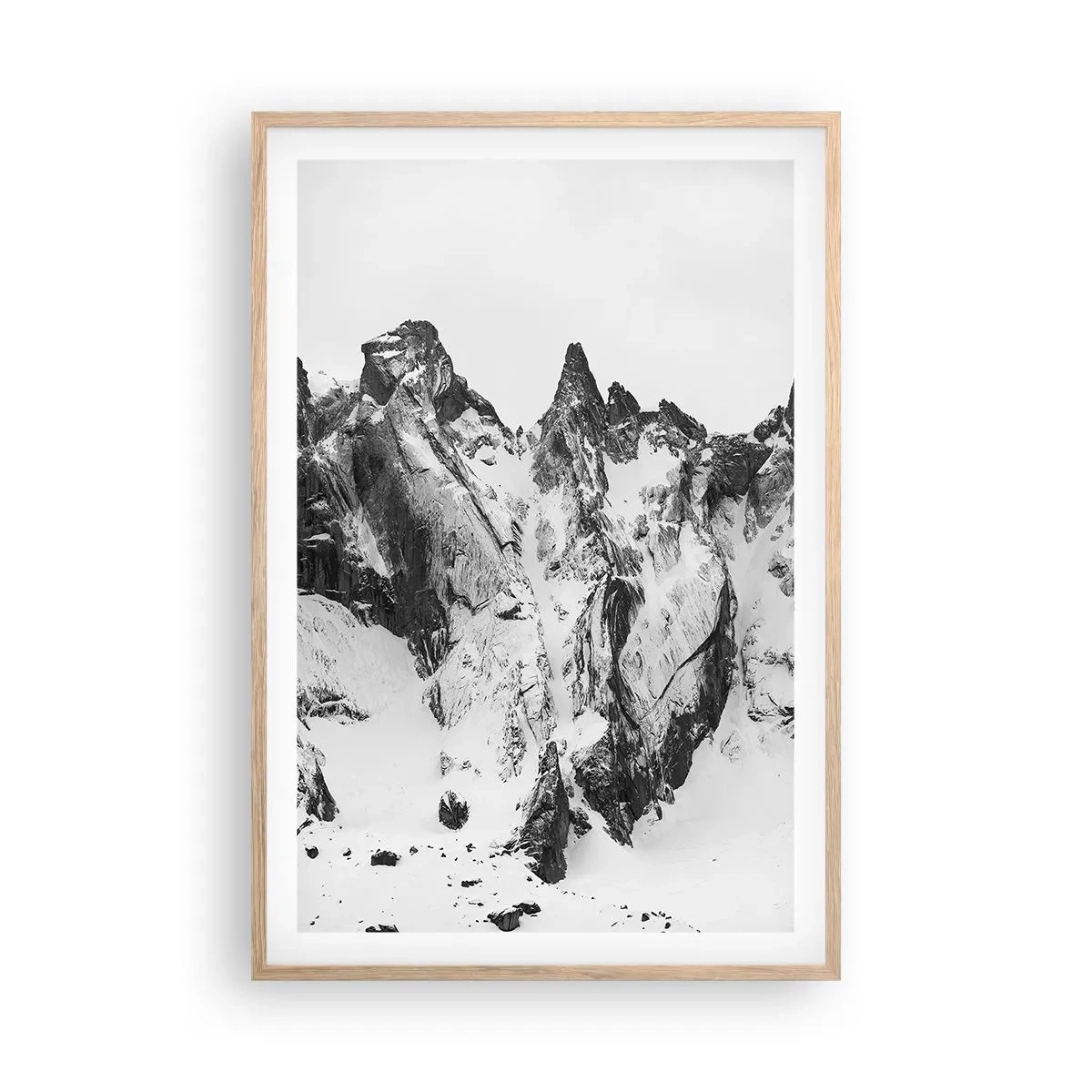 Plagát v ráme zo svetlého duba - Hrozivý žulový hrebeň - 61x91 cm