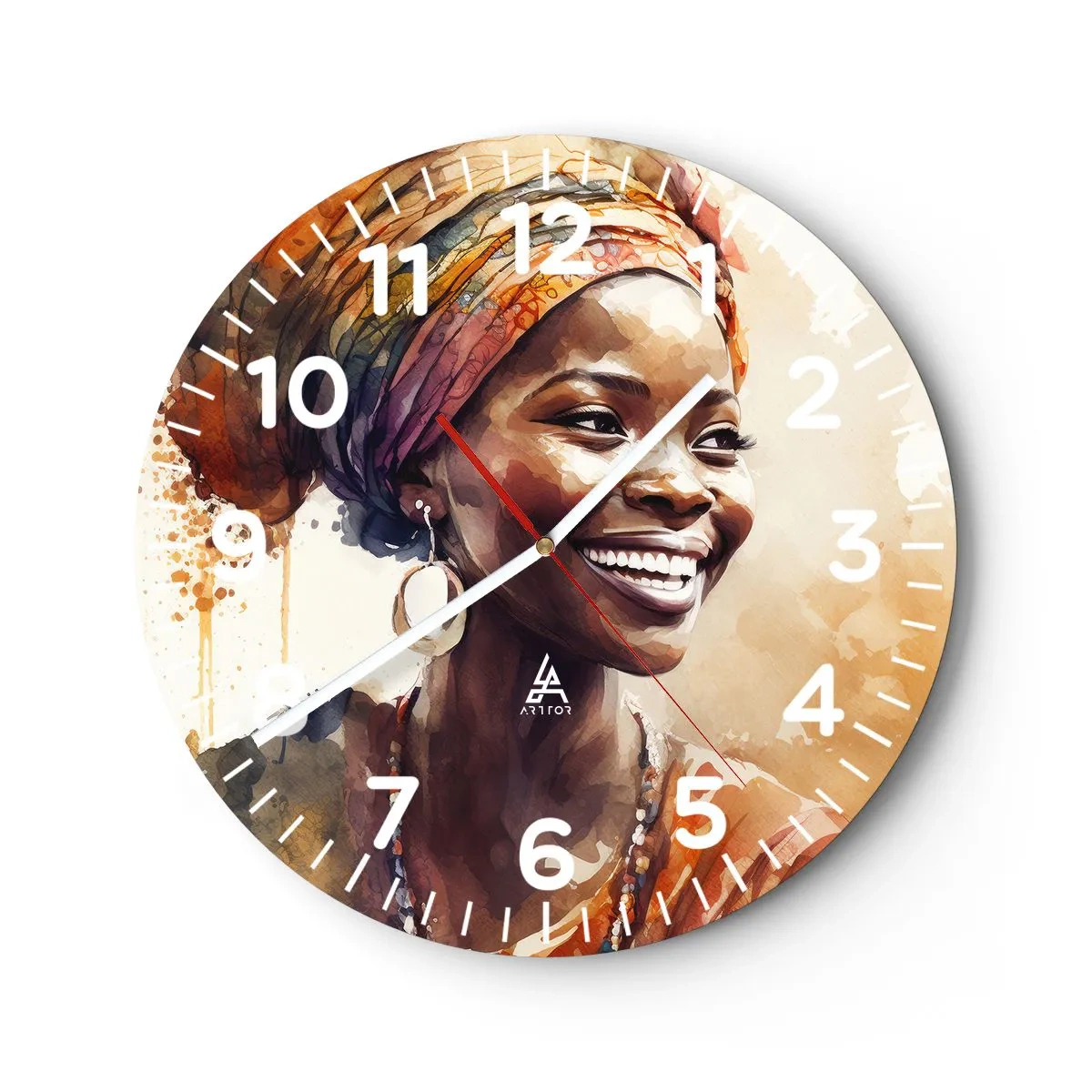 Nástenné hodiny - Africká kráľovná - 40x40 cm