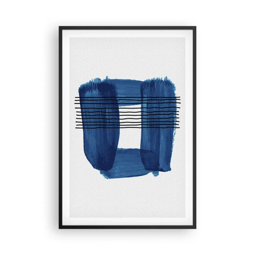 Plagát v čiernom ráme - Modročierna kompozícia - 61x91 cm