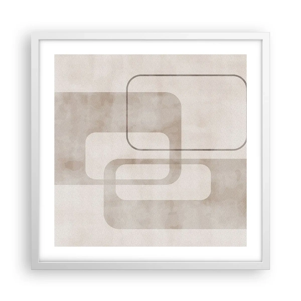 Plagát v bielom ráme - Geometrická fúga - 50x50 cm