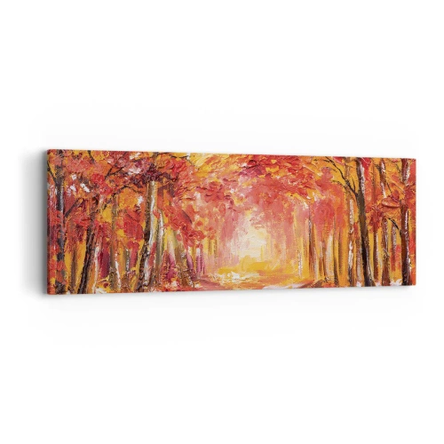 Obraz na plátne - Medený les - 90x30 cm