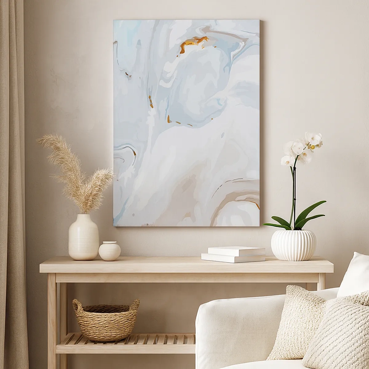 Obraz na plátne - Povznesená biela - 50x70 cm