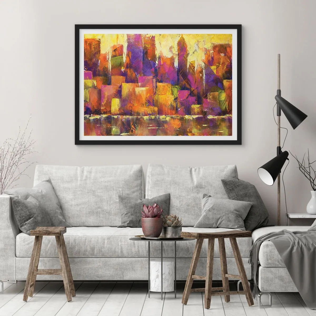 Plagát v čiernom ráme - Metropolitná kompozícia - 70x50 cm