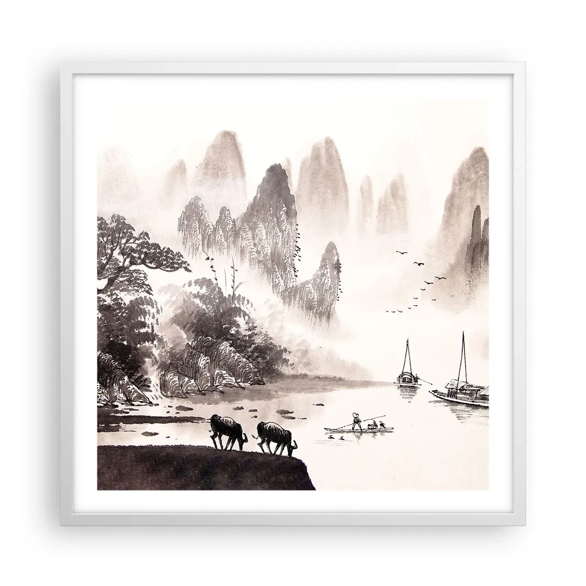 Plagát v bielom ráme - Exotická všednosť Východu - 60x60 cm