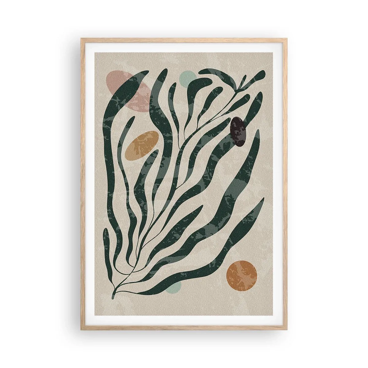 Plagát v ráme zo svetlého duba - Uprostred zelene - 70x100 cm