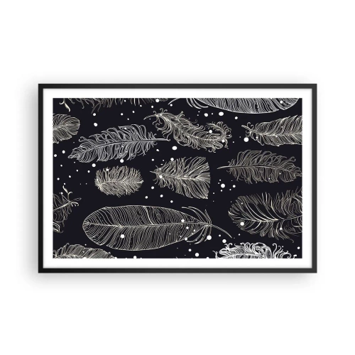 Plagát v čiernom ráme - Čipka s perím - 91x61 cm