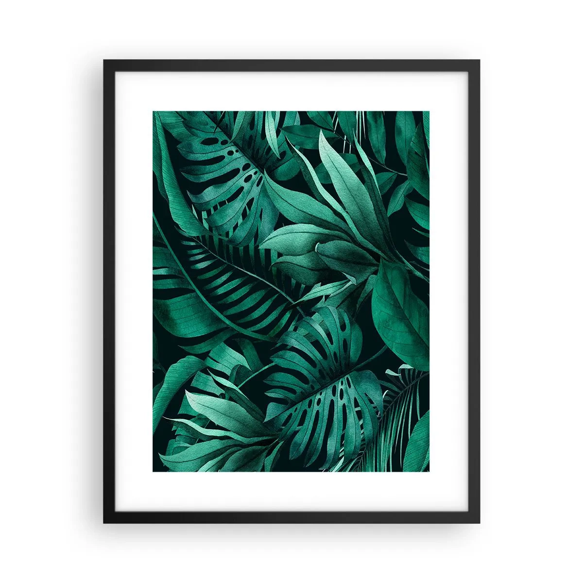 Plagát v čiernom ráme - Hĺbka tropickej zelene - 40x50 cm