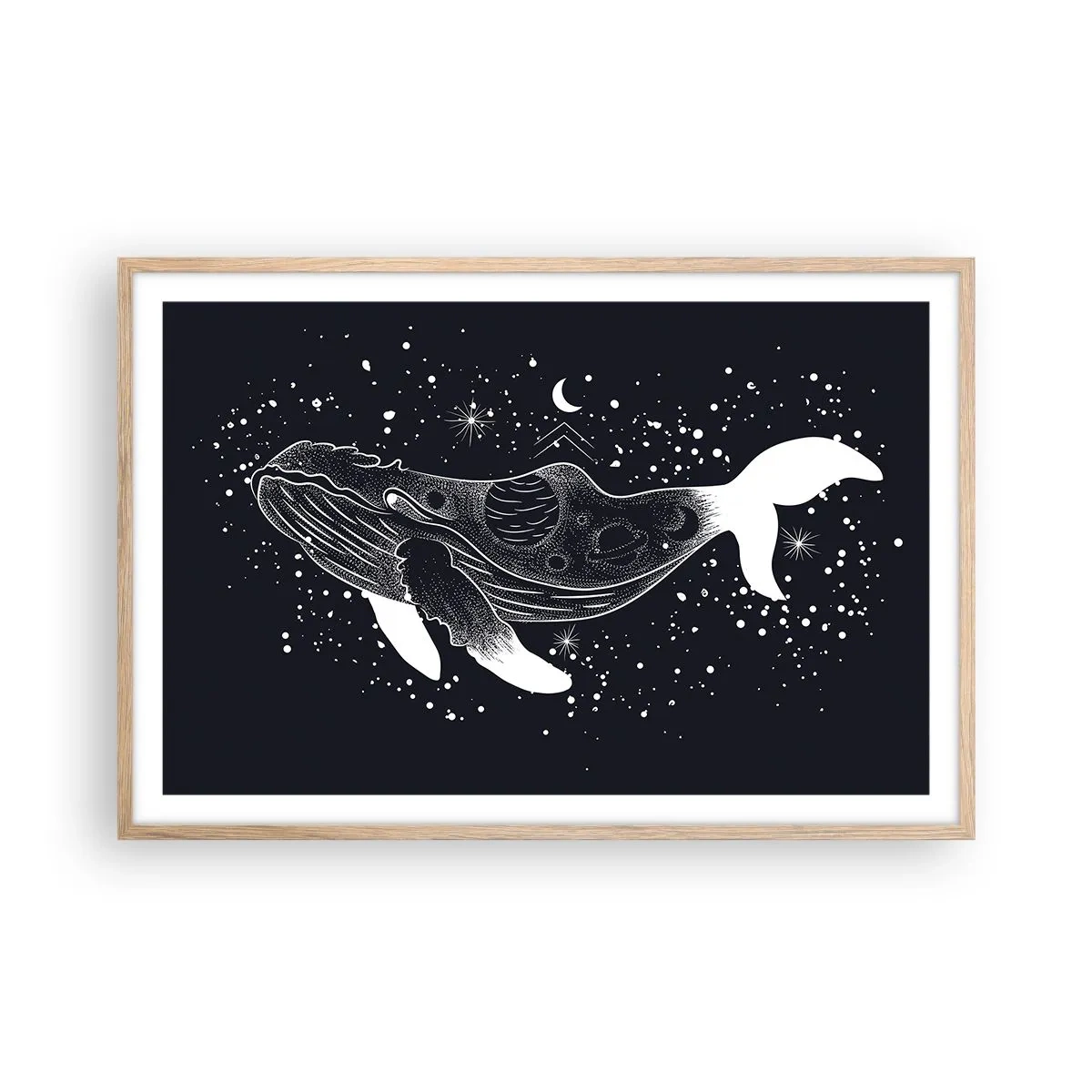 Plagát v ráme zo svetlého duba - V oceáne vesmíru - 91x61 cm
