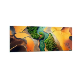 Obraz na skle - Životodarná rieka - 140x50 cm