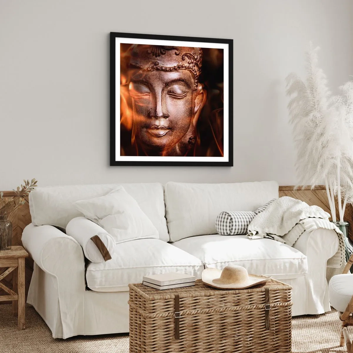 Plagát v čiernom ráme - Existuje iba tu a teraz - 50x50 cm