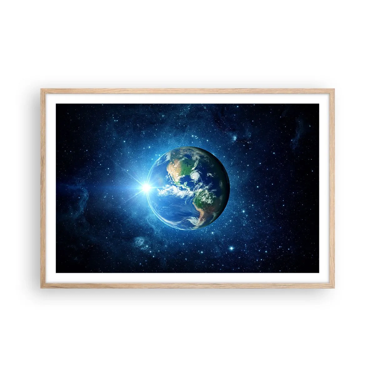 Plagát v ráme zo svetlého duba - Sme v nebi - 91x61 cm