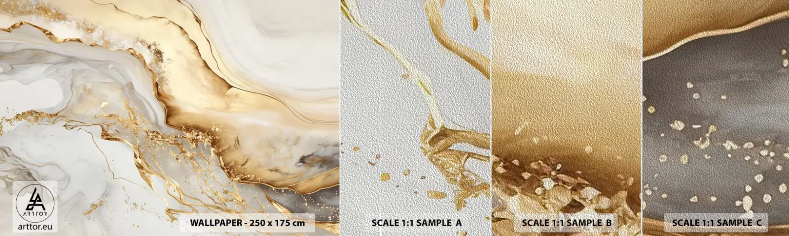 Vzorka fototapety Premium Sand - Abstrakcia: krása a dobro - Mramor, Glamour, Elegantný - 100x30 cm