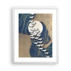 Plagát v bielom ráme - Sloboda, putovanie, spoločenstvo - 40x50 cm