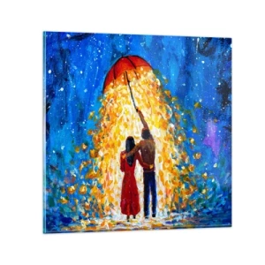 Obraz na skle - Mágia daždivého večera? - 50x50 cm